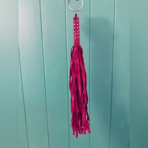 Leather studded keychain by Cleobella